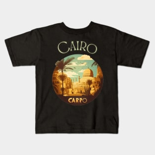 Cairo Egypt Streetscape  Art - Retro Vintage Travel Kids T-Shirt